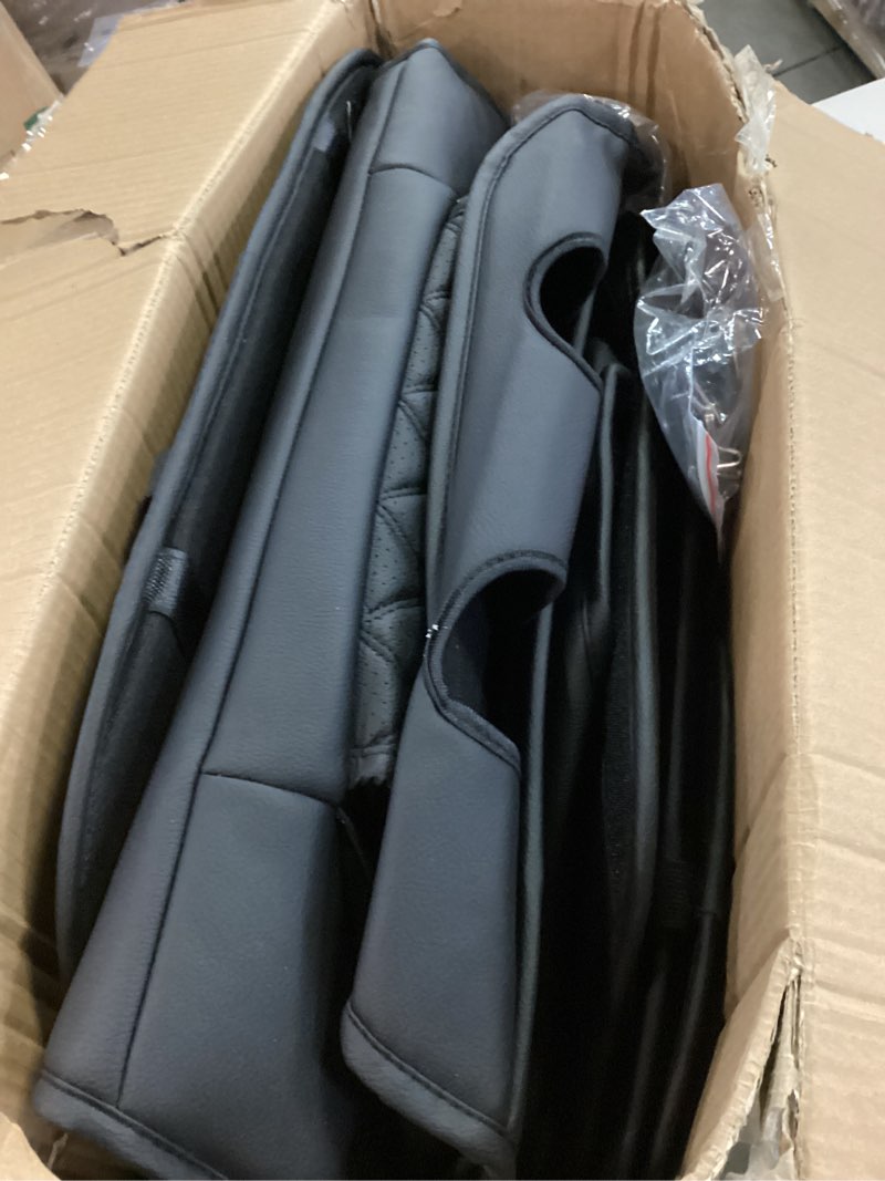 Condition photo showing Good Condition for Fit Canyon Car Seat Covers for GMC Canyon 2015-2025 2026 - Luxury Leather, Anti-Slip, All-Weather Seat Cushions, Waterproof & Breathable, Airbag Compatible, Full 5-Seat Set (Black) Full Set-Black-01# For Canyon 2015-2026