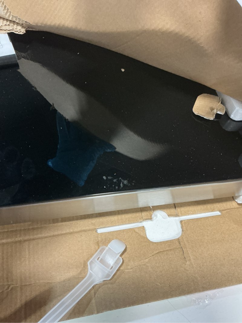 Condition photo showing As Is for Chefman Electric Warming Tray with Adjustable Temperature Control, Perfect For Buffets, Restaurants, Parties, Events, and Home Dinners, Glass Top Extra Large 21” x 16” Surface Keeps Food Hot – Black Stainless Large - 21" x 16"