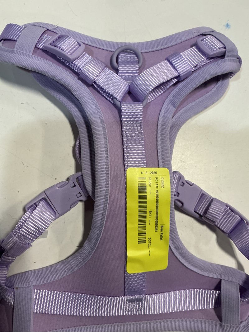 Condition photo showing As Is for vibrant life neoprene comfort control monochrome harness, lavender, small