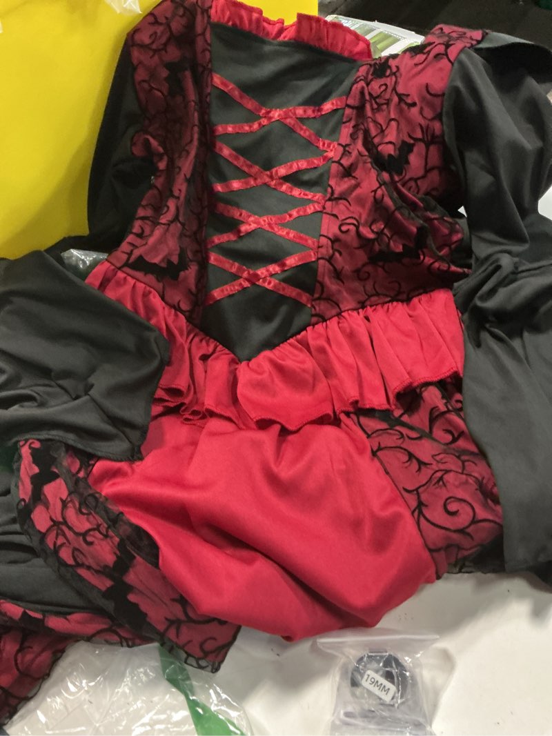 Condition photo showing Good Condition for vampire costume for girls kids royal victorian vampire dress deluxe toddler halloween costumes cosplay outfit set 7-8 yrs