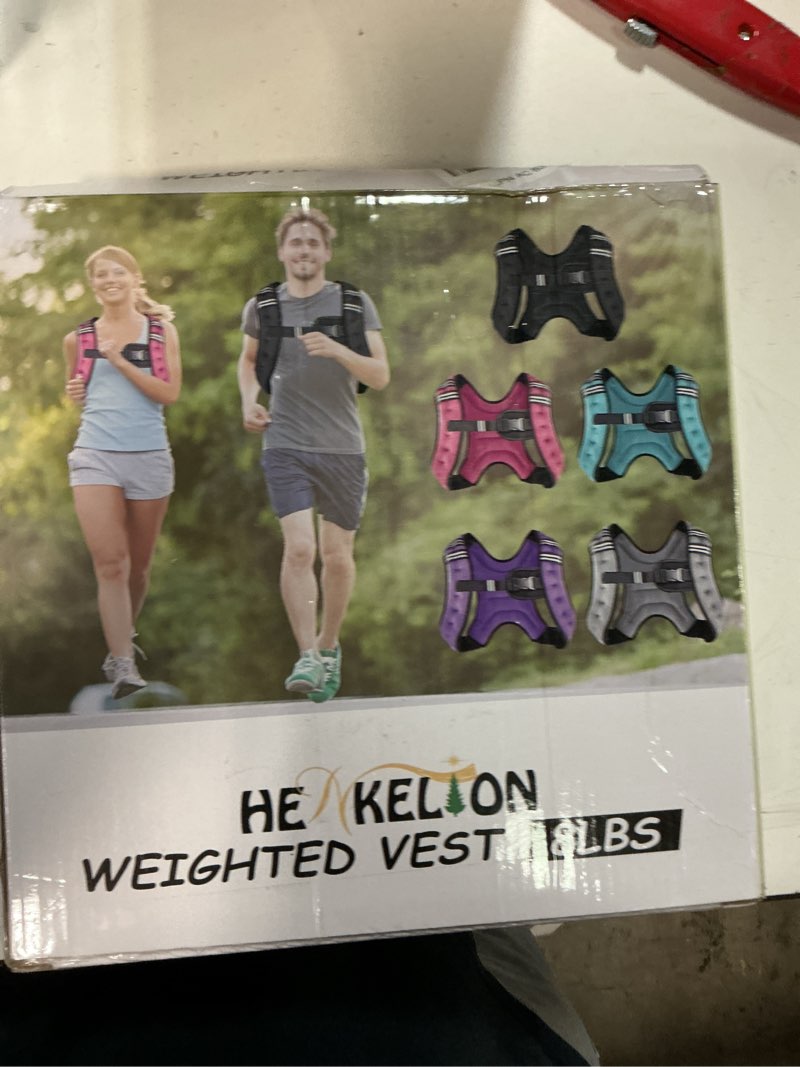 Condition photo showing New/Like New for henkelion weighted vest weight vest for men women kids weights included, body weight vests adjustable for running, training workout, jogging, walking 8 lbs blue