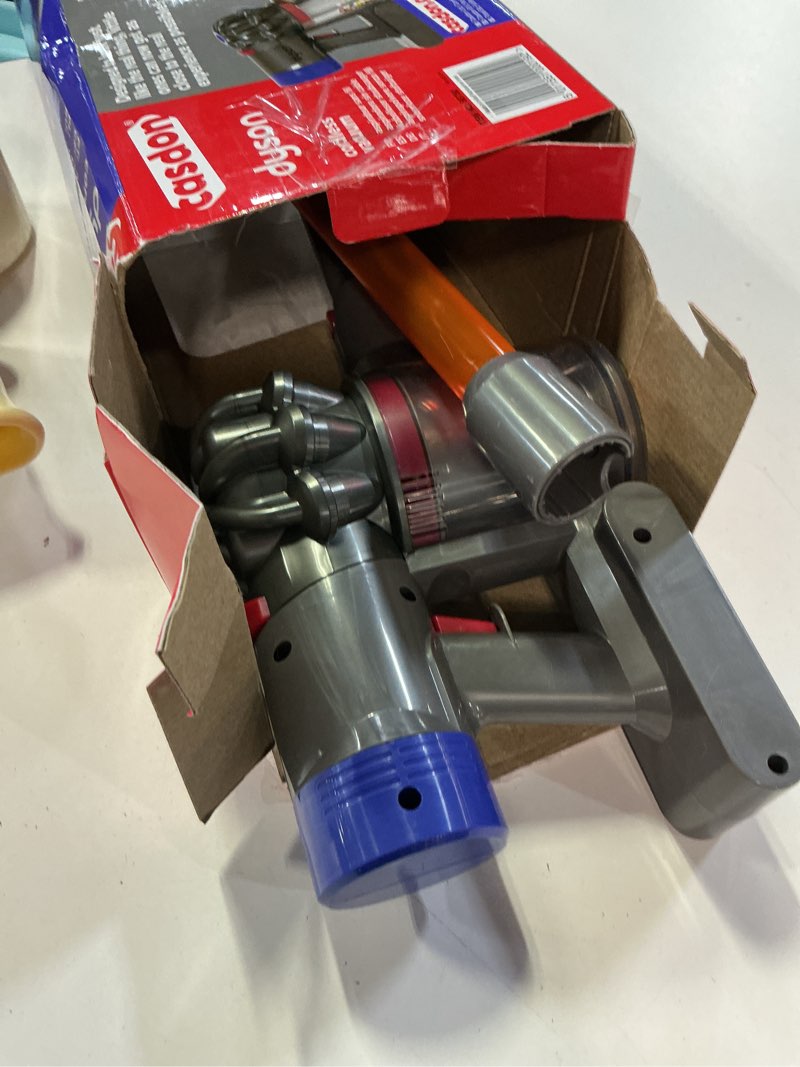 Condition photo showing As Is for dyson cord free toy vacuum: housekeeping playset with pretend accessories for creative thinking