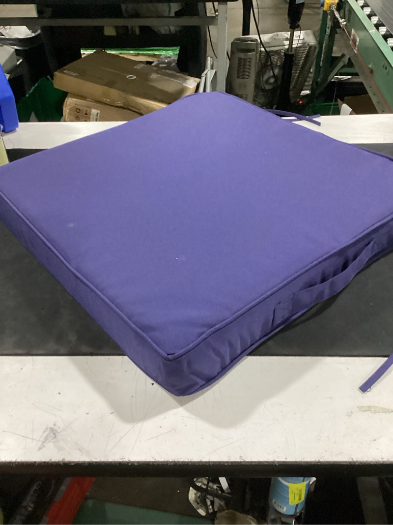 Condition photo showing Good Condition for ipynbap set of 4 outdoor chair cushions - waterproof seat cushions for patio furniture, patio chair cushion with handle and straps, square outdoor chair pads