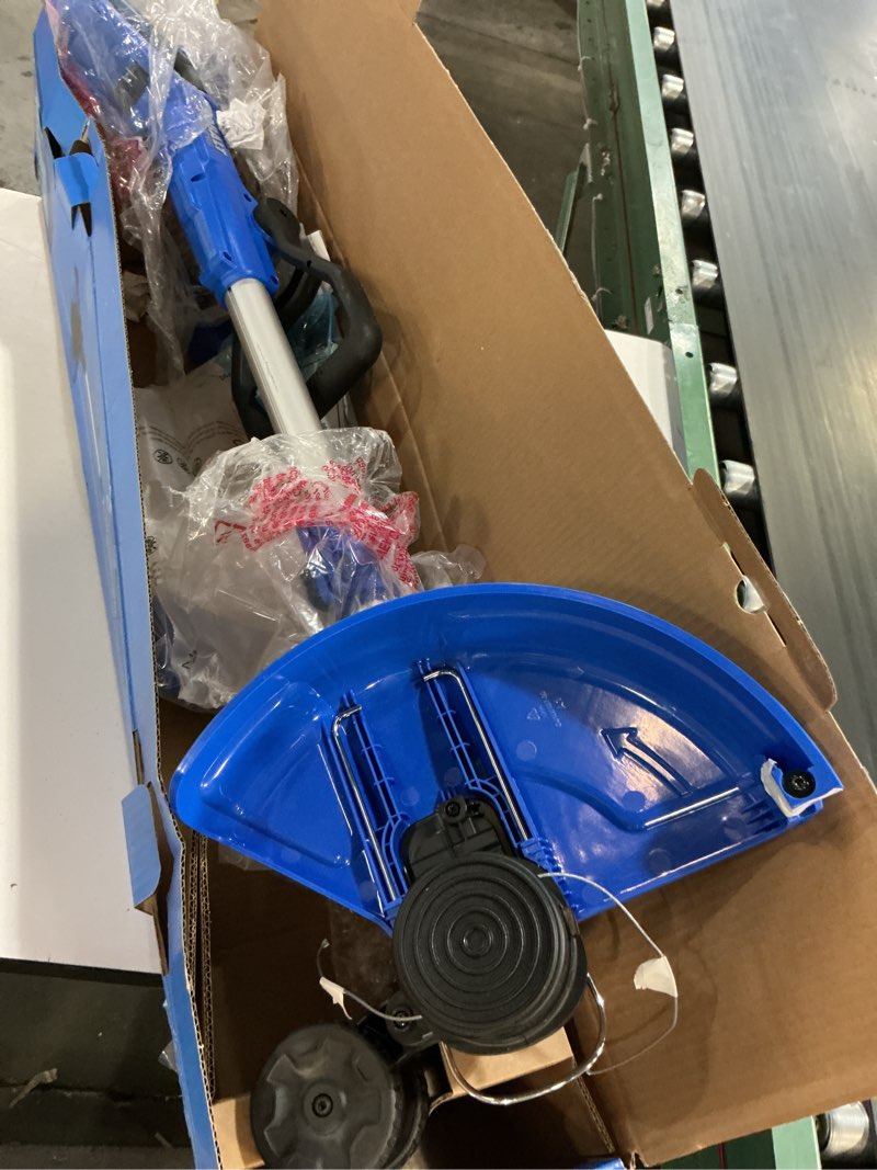 Condition photo showing As Is for kobalt 24-volt 12-in telescopic shaft battery string trimmer edger conversion capable 3 ah (battery included) (charger included)
