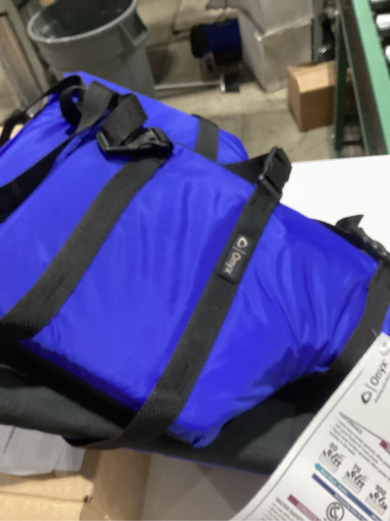 Condition photo showing As Is for onyx general purpose boating vest blue oversize vest,universal,jacket,classic