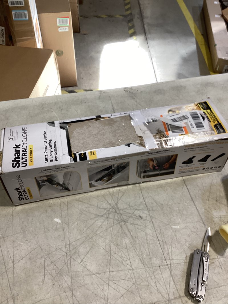 Condition photo showing New/Like New for Shark UltraCyclone Pet Pro Plus Cordless Hand Vacuum, Powerful Suction, Handheld Vacuum for Car & Home, Pet Power Brush, Crevice Tool, Scrubbing Brush, XL Dust Cup, Black, CH951