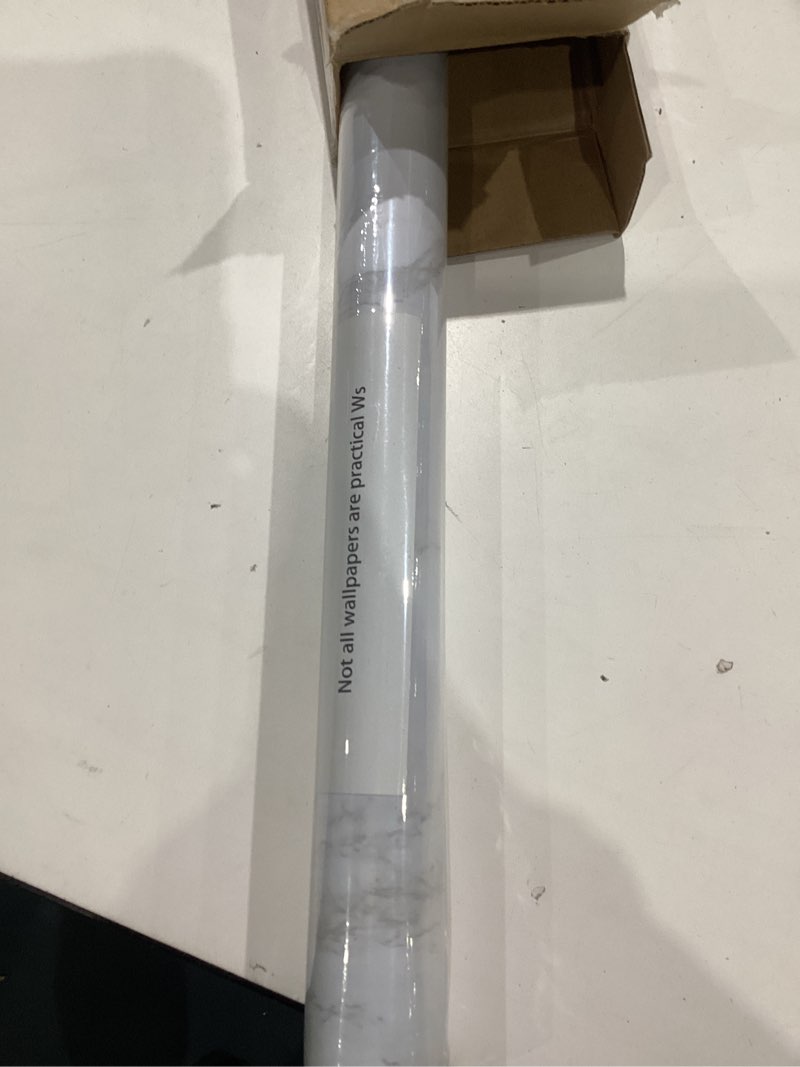 Condition photo showing Good Condition for practicalws marble wallpaper granite white and grey paper roll 23.6" x 118" kitchen countertop cabinet furniture is renovated thick pvc easy to remove without leaving glue upgrade 23.6" x 118" gray/white