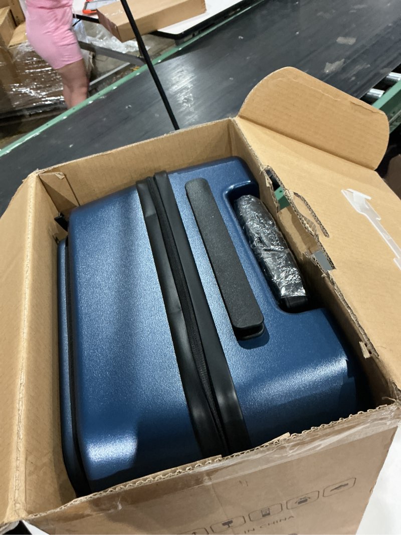Condition photo showing Good Condition for luggex top opening expandable carry on suitcase, blue, 20" | carry on luggage, 100% pc hard shell, top opening design, expandable storage, tsa lock, 36l-41l capacity, fx-core blue top open 20 inch
