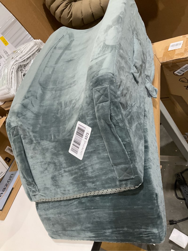 Condition photo showing As Is for KingPavonini 4-Height Adjustable Leg Elevation Pillows for After Surgery, Injuries, or Rest, Memory Foam Leg Pillows for Sleeping with 3 Handles and Insert Pad, Washable Velvet Cover Single Leg Grey