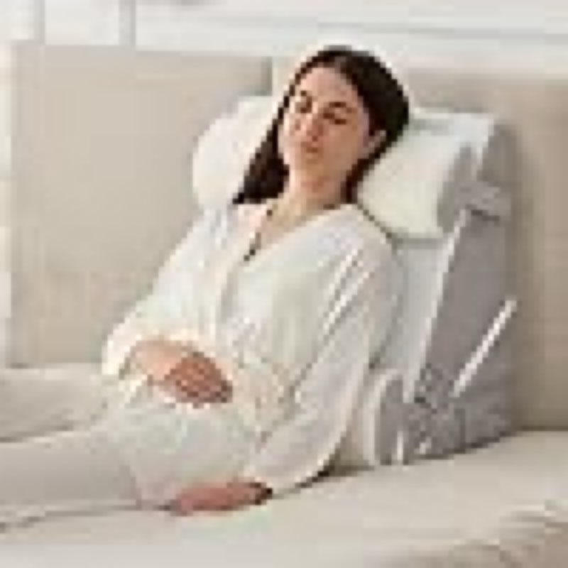 4PCS Wedge Pillow Set for After Surgery, Adjustable 9&12 Inch Bed Wedge Pillow for Sleeping, Incline Pillow Wedge for Headboard, Post Surgery, Acid Reflux, Neck&Back Support, White/Grey