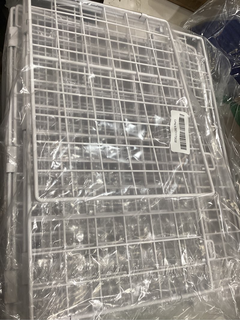 Condition photo showing Good Condition for 6-Tier Stackable Closet Organizers and Storage Shelves, Closet Shelf Organizer Basket Bins, Foldable Sweater Storage for Clothes Organizer System, White?Patent Pending? 6 Tier White