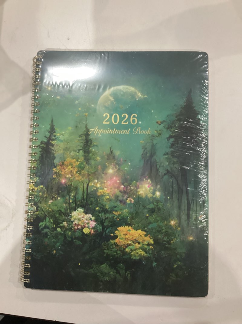 Condition photo showing New/Like New for 2026 Appointment Book/Planner - Appointment Book 2026, Jan.2026 - Dec.2026, 9" x 11", Daily/Hourly Planner 2026 with 30-Minute Increments, Twin-Wire Binding + Colorful Tabs + Back Pocket, Dreaming Moon