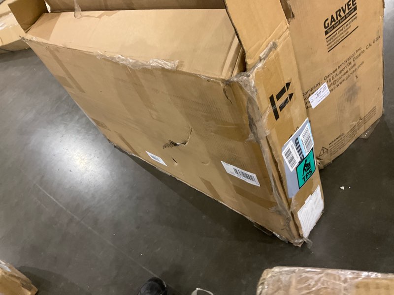 Condition photo showing As Is for IDEALHOUSE Twin Bed Frames, Upholstered Platform Bed Frame with Bookcase Headboard, Velvet Platform Bed Mattress Foundation, Heavy Duty Steel Support Legs, Easy Assembly, Noise Free, Light Pink Light Pink Twin Bed without Drawer