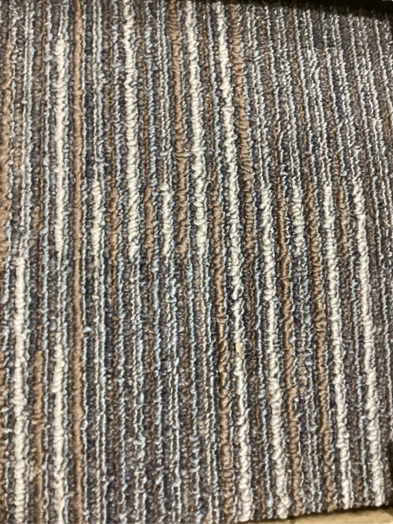 Condition photo showing Good Condition for 24 inch x 24 inch carpet tiles upholstered non-slip carpet squares reusable easy to install indoor and outdoor office home decor flooring (khaki, 18 pcs) khaki 18 pcs