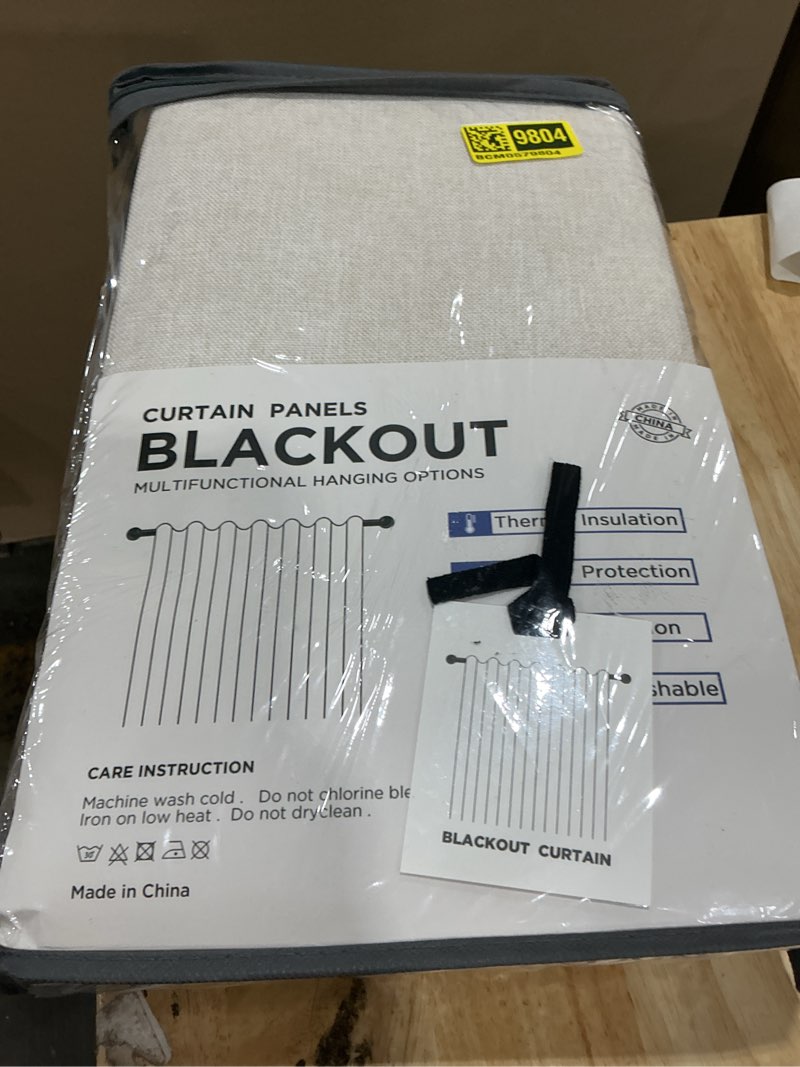 Condition photo showing New/Like New for 100% blackout shield linen blackout curtains for bedroom 72 inches long, back tab/rod pocket living room drapes, thermal insulated blackout curtains 2 panels set, 50" w x 72" l,cream cream 50"w x 72"l (pack of 2)