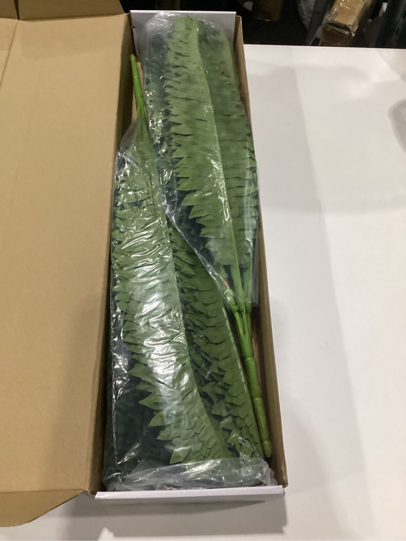 Condition photo showing New/Like New for forest prince 35" ferns artificial bush plants large, 2 artificial boston ferns with 39 fronds for outdoors home decor