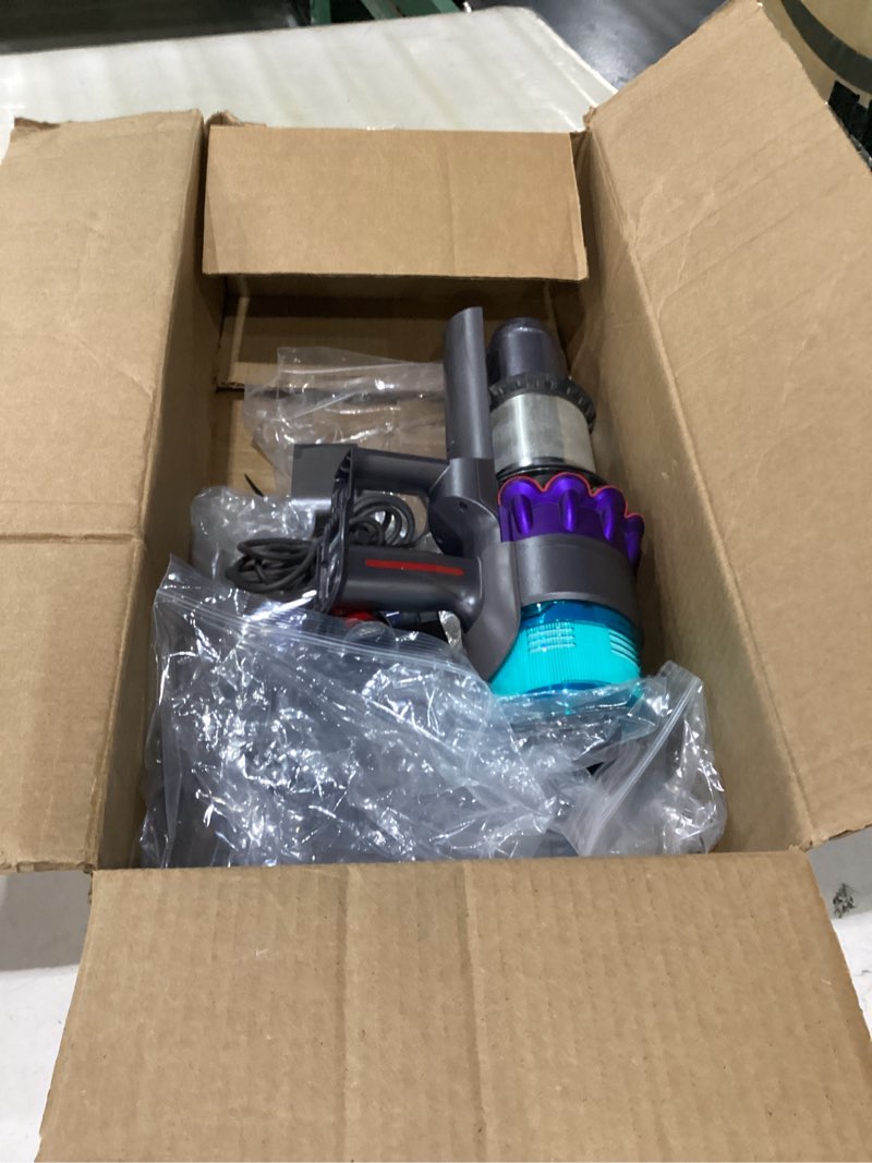 Condition photo showing As Is for missing parts dyson gen5detect cordless vacuum, 280aw, 3 power modes, up to 70 minutes,² illumination reveals dust, hepa filtration, all floor types