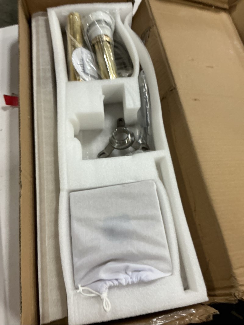 Condition photo showing As Is for senlesen freestanding bathtub faucets floor mounted tub filler faucet with handshower brushed gold