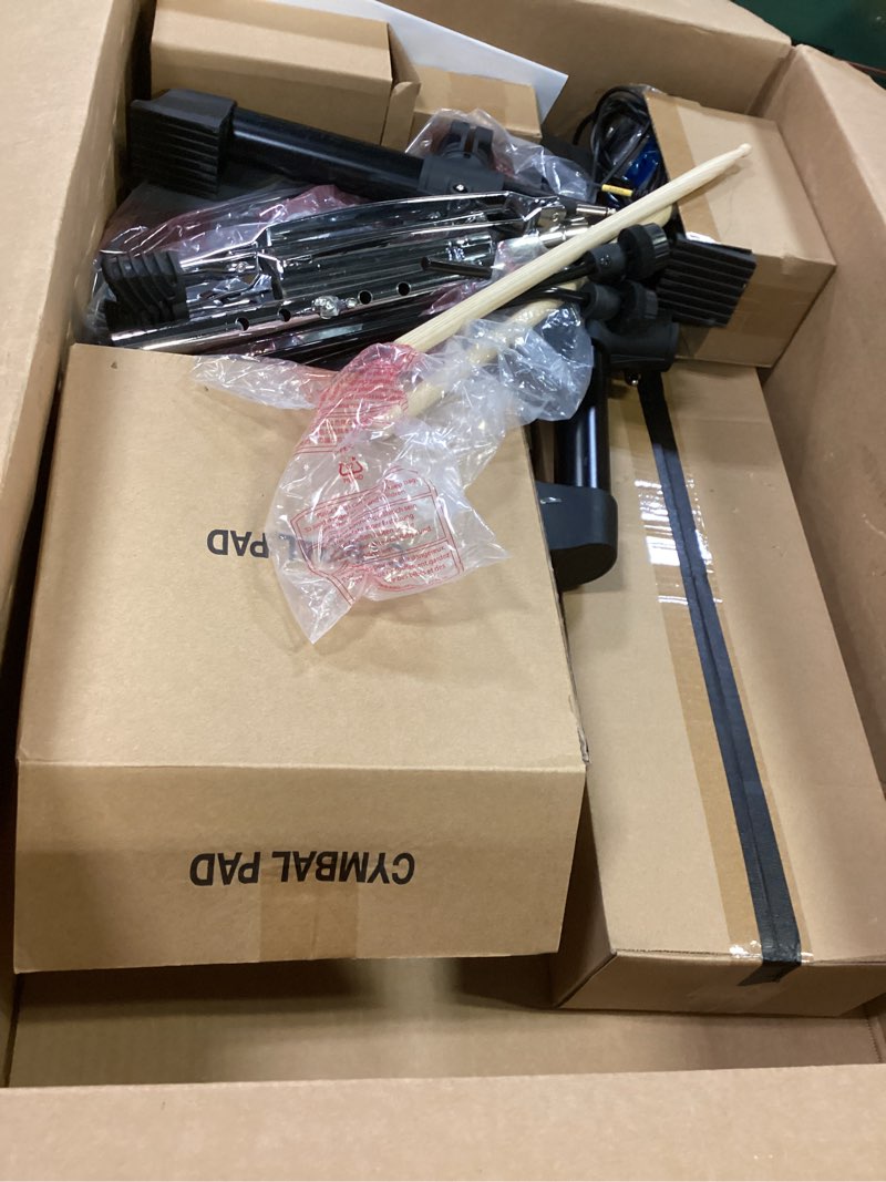 Condition photo showing As Is for AODSK Electric Drum Set for Beginner with 150 Sounds,4 Quiet Drum Pads,2 Pedal,Throne,Sticks,Electronic Drum with Headphone,AED-400 UAED-400