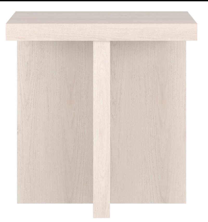 Meyer&Cross Elna 22 in. Alder White Square MDF Top End Table