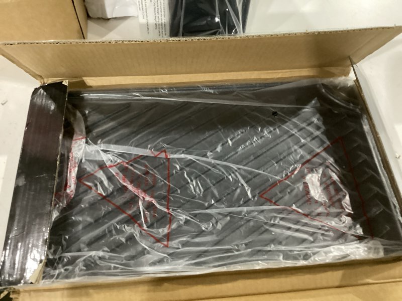 Condition photo showing New/Like New for ewfen reversible grill/griddle, 16.7x9.5'' pre-seasoned cast iron griddle pan, double burner cookware, rectangular non-stick stovetop griddle with handles, flat top plate for oven, grill & campfire