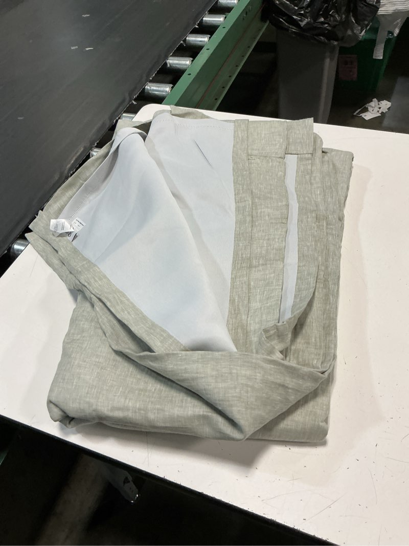 Condition photo showing Good Condition for european linen blackout curtain 96 in x 96 in 244 cm x 244 cm flax