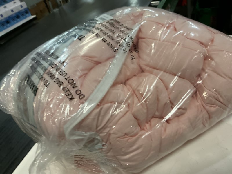 Condition photo showing As Is for cozylux queen comforter set blush pink, 7 pieces bed in a bag, pink comforter queen size, all season bedding sets with stitch quilted comforter, flat sheet, fitted sheet, pillowcases blush pink queen