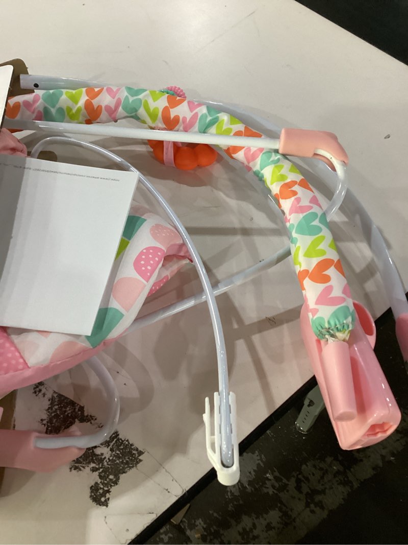 Condition photo showing New/Like New for Bright Starts Baby Bouncer Soothing Vibrations Infant Seat - Removable -Toy Bar, Nonslip Feet, 0-6 Months Up to 20 lbs (Fancy Fantasy, Pink Unicorn)