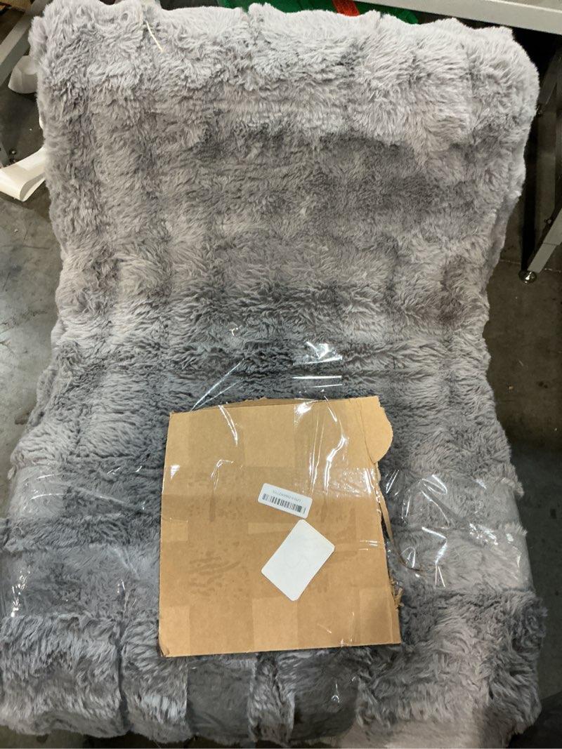 Condition photo showing Good Condition for bean bag chair with memory foam, ultra soft faux fur bean bag couch, living room floor sofa chair, cozy lazy lounge reading chair for bedroom, living room, office and home (light grey)