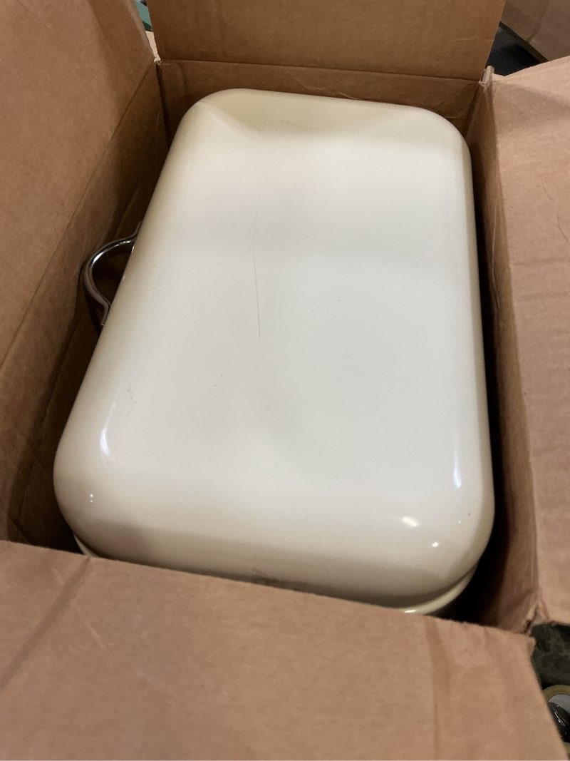 Condition photo showing As Is for asixxsix 2 layer metal bread box for kitchen countertop, large bread storage container, metal farmhouse bread container, food storage bread keeper counter organizer, 11.8 x 7.1 x 10.2inch