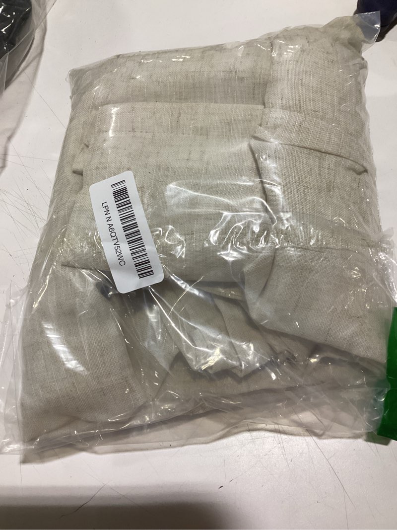 Condition photo showing Good Condition for jinchan Linen Pinch Pleated Kitchen Curtains 36 Inch 2 Panels, Natural Linen Tier Curtains Back Tab Beige Farmhouse Cafe, Light Filtering Small Window Drapes for Bathroom Laundry Room Beige 26"W x 36"L (Pack of 2) Pinch Pleated Beige