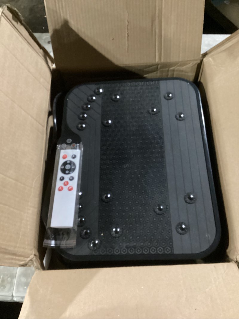 Condition photo showing As Is for softgym vibration plate exercise machine for lymphatic drainage,power vibrate stand shake board 450 lbs capacity weight loss gifts for women men slim- black