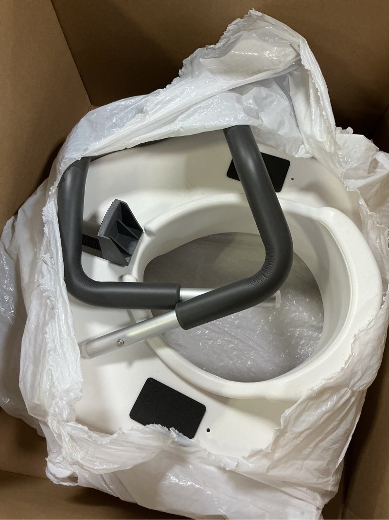 Condition photo showing As Is for Similar Drive Medical 2-in-1 Raised Toilet Seat with Removable Padded Arms - Elevated Bathroom Safety Support - Secure Locking Attachment - Easy Height Assistance - Durable Plastic Construction Standard