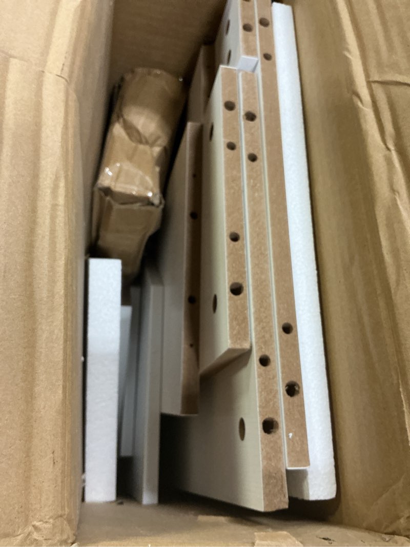 Condition photo showing As Is for cozpaw toy storage organizer, 2 tier montessori shelf with movable bins (white) medium white