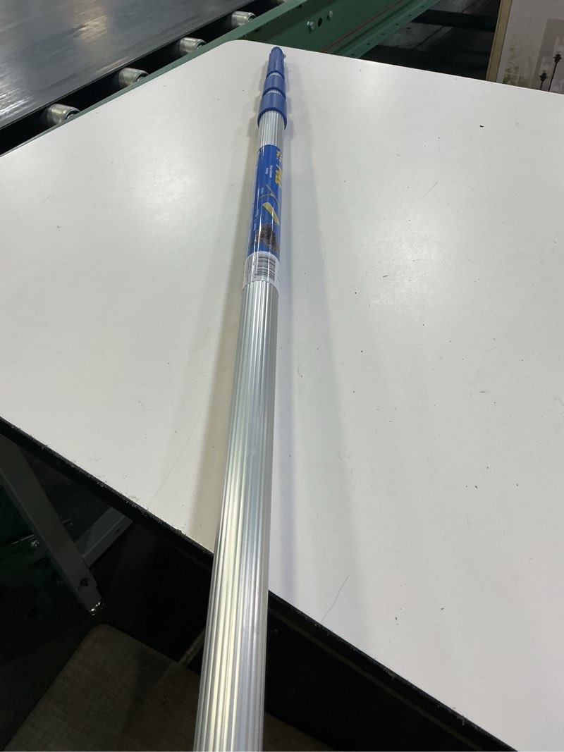 Condition photo showing As Is for ettore rea-c-h telescoping 12 ft. l x 1 in. d aluminum extension pole silver/blue