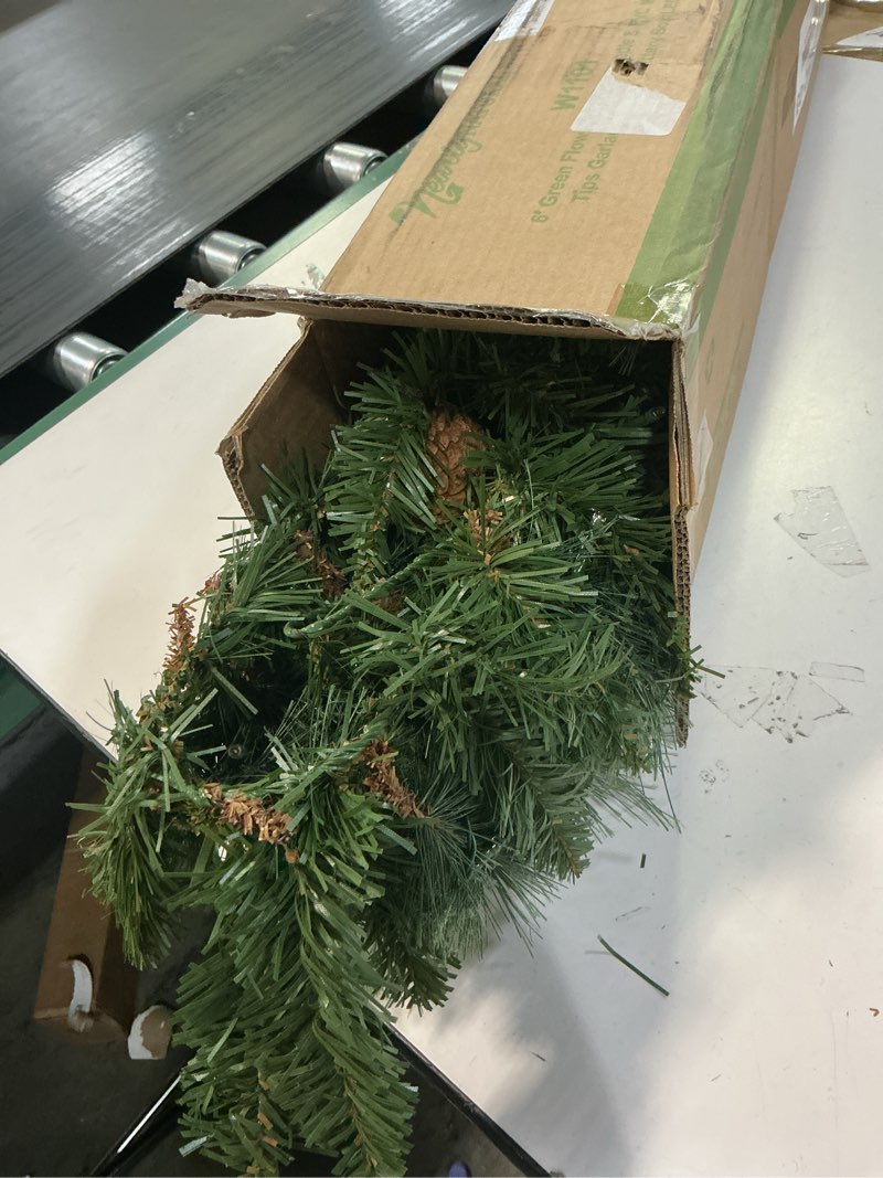 Condition photo showing Good Condition for Nearly Natural 6-ft White Mountain Pine Artificial Garland with 35 Warm White LED Lights and Pinecones, Includes Battery Box