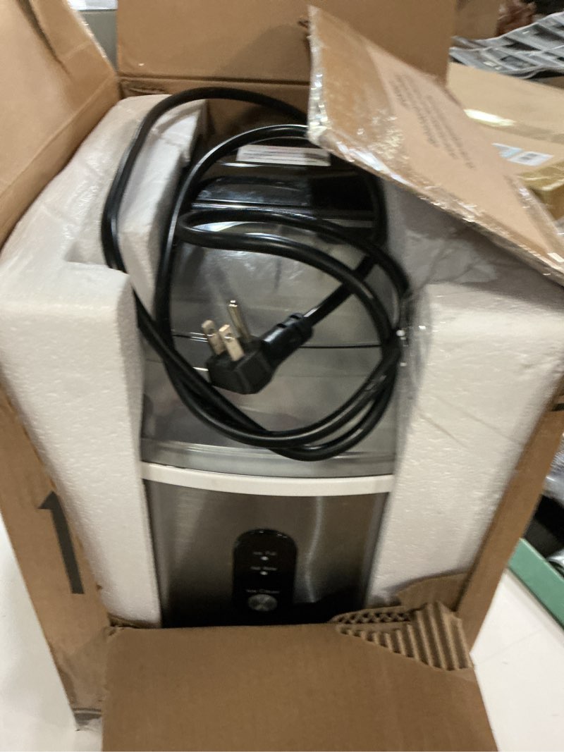 Condition photo showing As Is for kismile nugget ice makers countertop,35lbs/24h,portable sonic ice machine with self-cleaning,one-click operation for home/office(stainless steels silver)