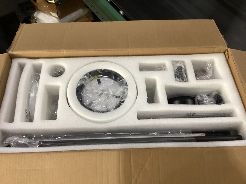Condition photo showing New/Like New for 65 in modern smart ceiling fan with light and alexa app remote control,6 speed,3cct,noiseless reversible dc motor indoor large outdoor ceiing fan for bedroom or living room black & walnut 65