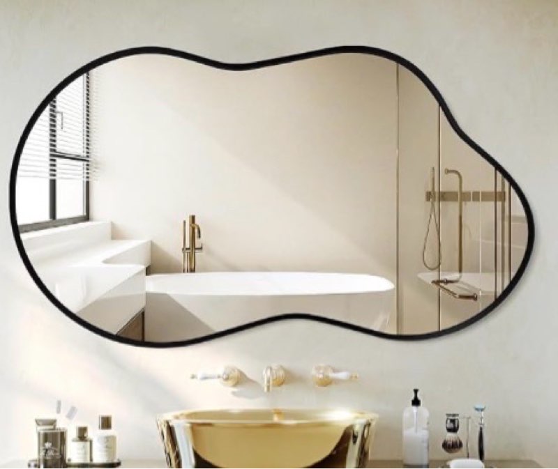 Dorlicecass Irregular Wall Mirror - Wall Mirrors Decorative 24"x 40" Asymmetrical Abstract Mirror Av