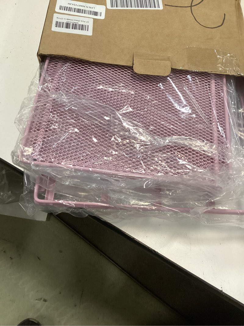 Condition photo showing New/Like New for AUPSEN Pink Desk Organizers and Accessories,5-Tier Desktop Paper File Organizer with Adjustable File Holder, Office Desk Accessories for Office Supplies