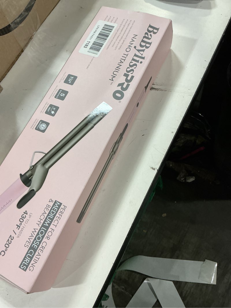 Condition photo showing New/Like New for BaBylissPRO Nano Titanium 1 ¼” Extended-Barrel Curling Iron (color may vary ours is pink)