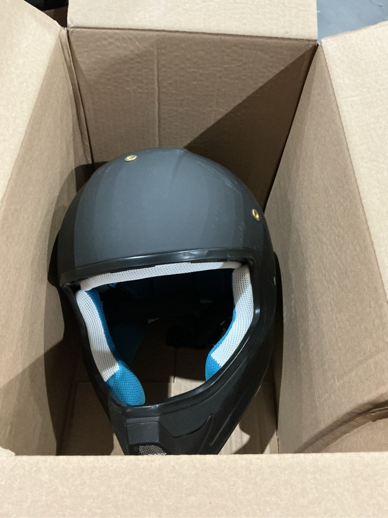 Condition photo showing Good Condition for youth dirt bike helmet dot certified - full face motorcycle helmet for off-road, atv, street riding, includes adjustable goggles & protective gloves black large