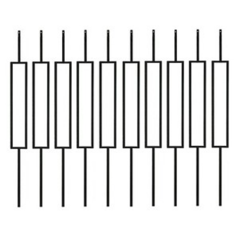 S11-Wrought Iron Balusters Set of 10 Decorative Metal Deck Balusters Satin Black