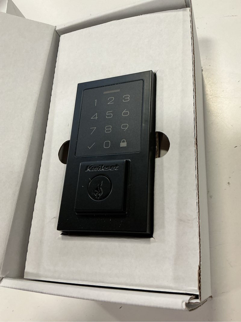Condition photo showing As Is for 270 CNT 514 SMT RBP RCALFD Contemporary Smartcode Touchpad Deadbolt - Matte Black