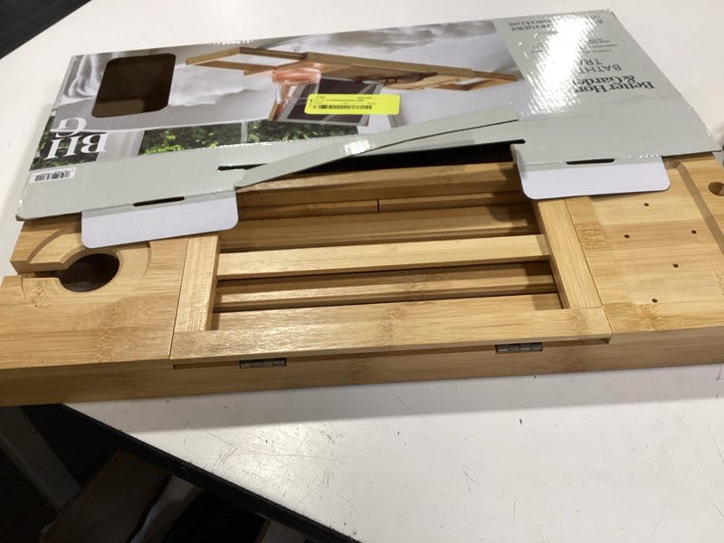 Condition photo showing Good Condition for better homes & gardens bamboo expandable bath tub tray caddy