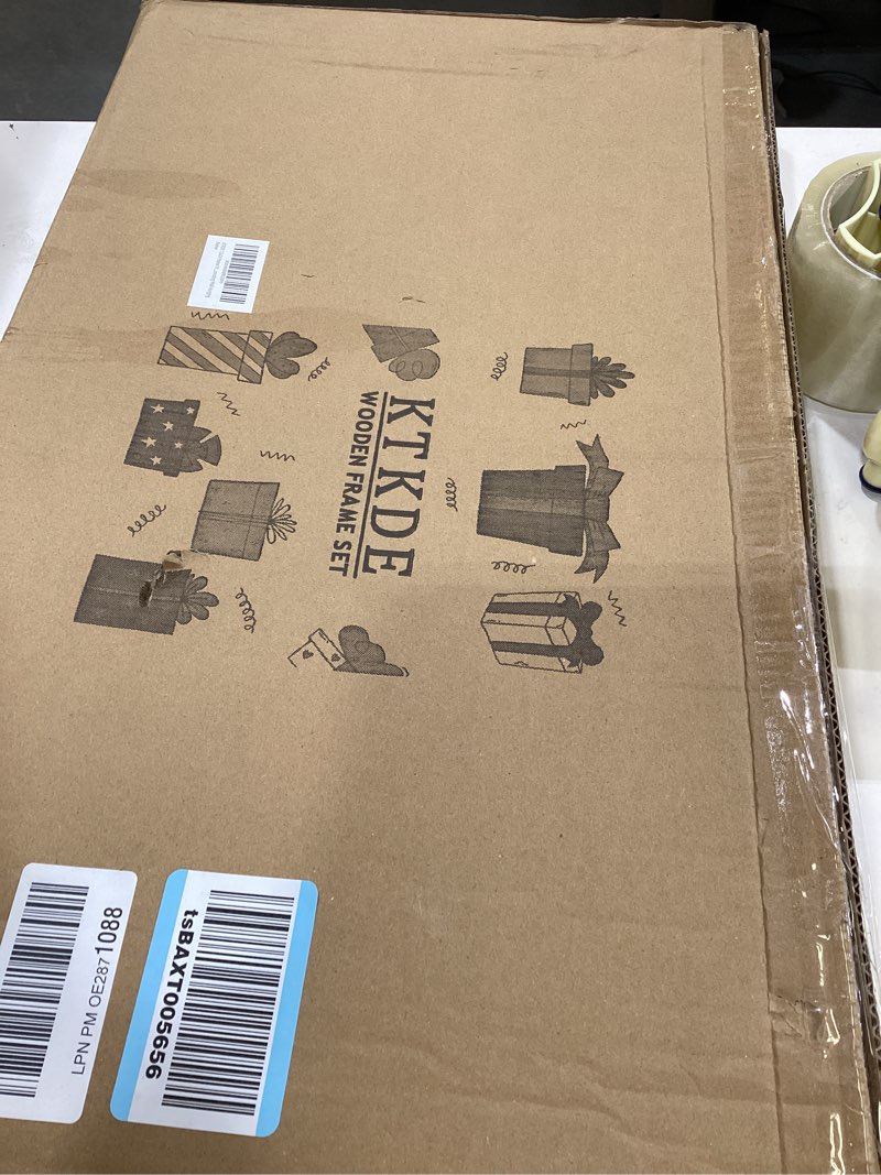 Condition photo showing Good Condition for KTKDE 12x24 Poster Frame white - 3 Pack, Poster Frame Wooden Picture Frame,Minimalist Style Decorating Wall Hanging White 12x24-3Pack