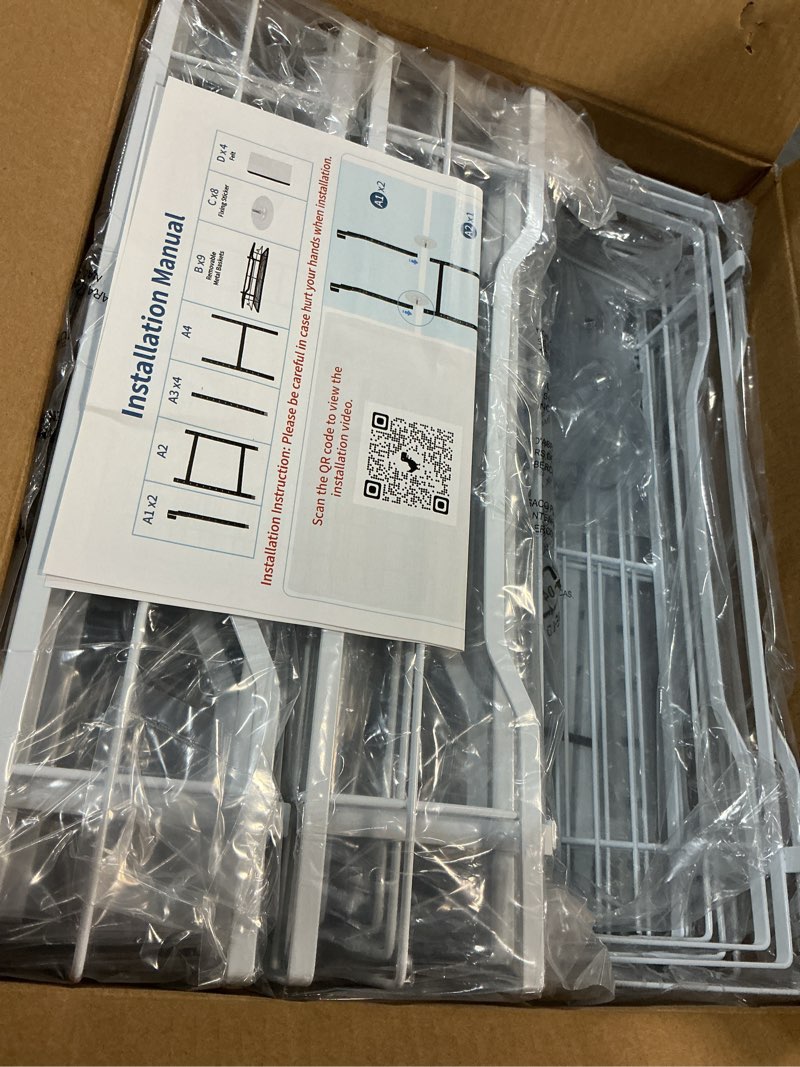 Condition photo showing New/Like New for Over The Door Pantry Organizer?9-Tier Over The Door Organizer with Adjustable Basket?Metal Hanging Pantry Organizers and Storage for Kitchen, Back of Door Seasoning Rack White 9 Tier