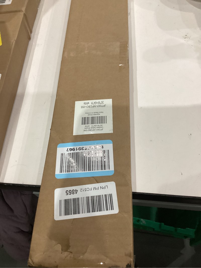 Condition photo showing New/Like New for LazBlinds No Tools No Drill Cordless Cellular Shades, Blackout Light Blocking Honeycomb Shades for Home, Thermal Insulation Blinds for Windows, 30" W x 64" H, White Blackout-white 30" W x 64" H