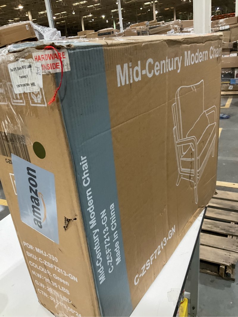 Condition photo showing Good Condition for DUMOS Mid Century Accent Chair, Modern Living Room Chairs with Arms and Waist Cushion, Reading Chair