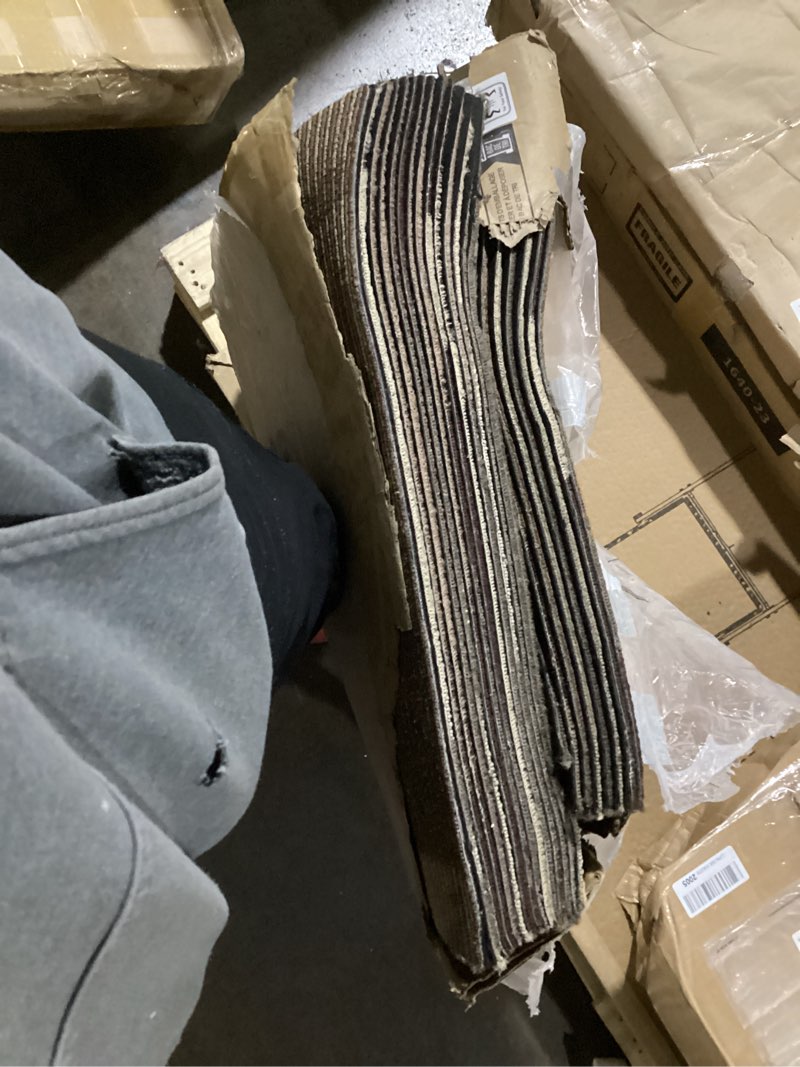 Condition photo showing As Is for VEVOR Carpet Tiles Reusable, 24 PCS, 24"x 24", Squares Soft Padded Carpet, Carpet Floor Tiles Easy DIY for Bedroom Living Room Indoor Outdoor (Mixed Brown, 96 sqft/Box) Mixed Brown 24 in x 24 in